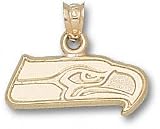 Seattle Seahawks Solid 14K Gold Seahawk Logo 5/16'' Pendant