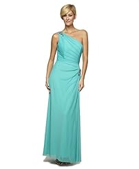 One Shoulder Mesh Evening Dress 