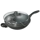 Review Swiss Diamond 611321 / Swiss Diamond Cast-Aluminum Nonstick 5-2/7-Quart Wok with Rack and Lid