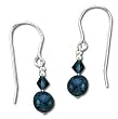 Liquid Solid Sterling Silver Sodalite & Blue Crystal Earrings