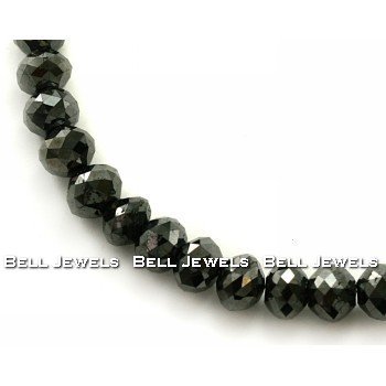 316Q57EZxwL 202.00ct Fancy Black Diamond Faceted Bead Necklace Strand 14k White Gold