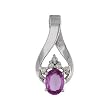 14K White Gold Pink Sapphire and Diamond Pendant