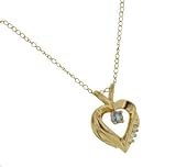 10K Yellow Gold Heart Pendant and 18 Necklace with Genuine Tanzanite
