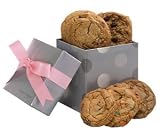 Geoff & Drew's Silver Pink Gift Box of 12 Fresh Baked Chocolate Chip Cookies