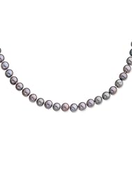 Sterling Silver 18in 7-8mm Grey Freshwater Cultured Pearl Necklace.