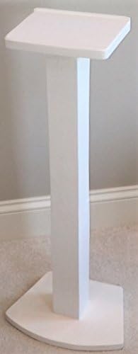 Handsome Wood Speaker Stand Handcrafted for SONOS PLAY 5 (2nd Generation) in U.S.A. Single Stand. White.