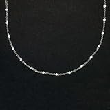 18k White Diamond By The Yard 0.17ct Diamond Anklet 9.5 Inch