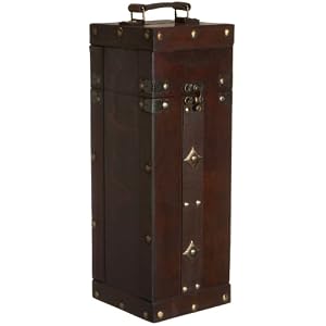 True Fabrications Wood Wine Box Single Bottle Wine Holder by
