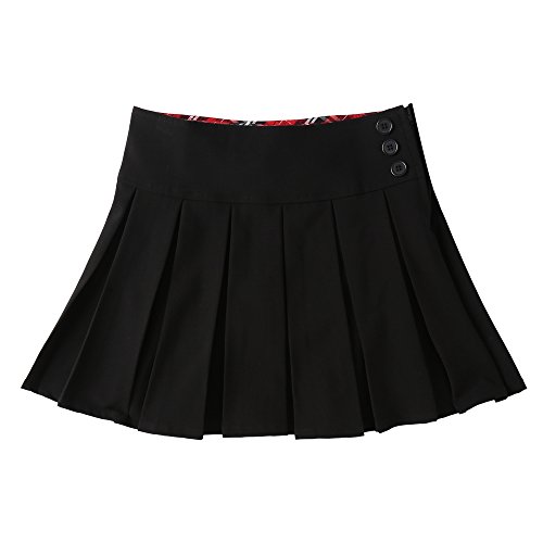 Bienzoe Girl's Stretchy Pleated Durable Teflon Adjustable Waist School Uniforms Skirt