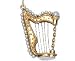 Harp, 14K Gold Charm