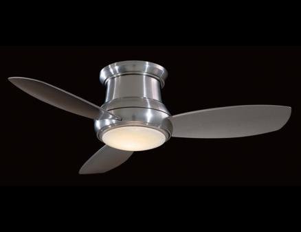 Minka-Aire F518-BN 44-inch Concept II Flush Mount Ceiling Fan, Brushed Nickel with Silver Blades