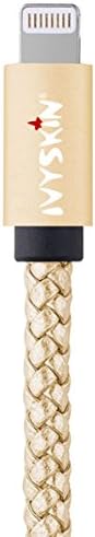 REEL iPhone/iPad Lightning to USB  Braided, Retro-Style Leather Cable, Karat, Gold