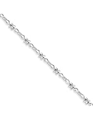 Genuine .925 Sterling Silver Diamond Bracelet 3.9 Grams . 100% Satisfaction Guaranteed.