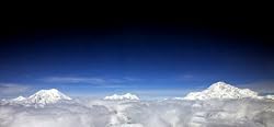 Above Alaska's Denali National Park, l to r, Mt. Foraker, Mt. Hunter, Mt. McKinley - Amazing 16x20 Photographic Print by Carol M. Highsmith