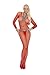 Elegant Moments Women's Long Sleeve Fishnet Bodystocking with Open Crotch