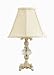 Small Boutique Style Lamp with Swirl Design Beige Shade