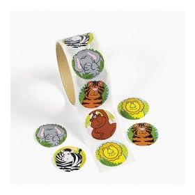 Zoo Animal Sticker Roll (100 pc)