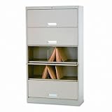 HON 625LL 600 Series 36 by 13-3/4 by 75-7/8-Inch 5-Shelf Steel Receding Door Letter File, Putty