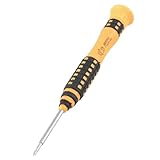 uxcell スクリュードライバー　イエローとブラック　プラスチック製のハンドル　3.5cmの軸