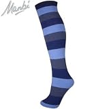 Manbi Pattern Thermal Ski Socks - Blues - 14 Inch