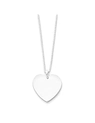 Sterling Silver 18 Inch Heart on Box Chain Necklace