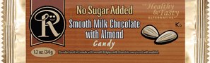 Box of 12 No Sugar Added Milk Chocolate with Almonds Bars - Low Carb Chocolate From Ross... by Ross Chocolate - Low Carb Chocolates