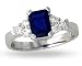 Sapphire and Diamond Ring 14K White Gold