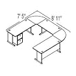 Bush Advantage Pewter Configuration 33 - Layout for 9' by 8' Workspace