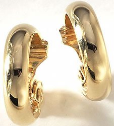 Monet Polished Hoop Clip Earrings GOLDTONE