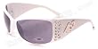 D23 Rhinestone Designer Sunglasses White with Silver