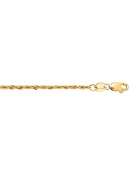10K Yellow Gold 1.5mm Diamond Cut Lite WEIGHT Sparkle Rope CH AIN with Lobster Clasp