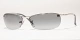RAY BAN 3186 003 11 SILVER GRAY GRADIENT SEMI-RIMLESS SUNGLASSES by