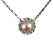 Crystal Circlet Cultured Pearl Platinum Overlay Sterling Silver Pendant Necklace, Natural Lavender
