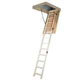 Buy Fakro 22.5x47 LWS-P Wooden Attic Ladder 350lb Load Capacity by Fakro