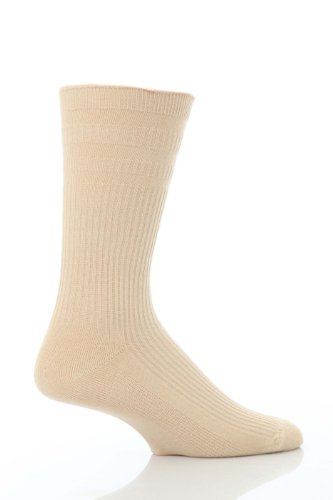 HJ HallMen's 1 Pair Original Cotton Softop Socks 12-14 Oatmeal