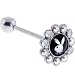 Playboy Aurora RHINESTONE Rabbit Head FOIL Barbell Tongue Ring
