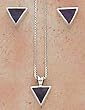 Southwestern Native American Navajo Triangular Earring and Pendant Set with Sugilite Inlay in Sterling Silver, tp200