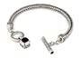 Sara Blaine Designer Handcrafted Sterling Silver and Amethyst Bracelet with Toggle Clasp