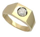 14K Gents Two Tone Solitaire Diamond Ring
