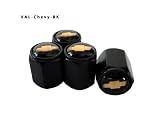 AGT Aluminum Black Valve Caps Tire Cap Stem for Chevy Wheels (Pack of 4)