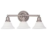 Sea Gull Lighting 44062-962 Sussex Collection Three-Light Wall Sconce, Brushed Nickel Finish with Satin White Glass