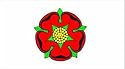 Lancashire Red Rose Flag 5ft x 3ft (White BG)