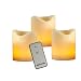 Flameless Three Pack of Ivory Pillar Candles with Remote Control - 3"