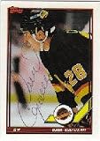 Dave Capuano, Vancouver Canucks, 1991 Topps Autographed Card