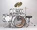CB Drums Junior 5 Piece Drum Set with Cymbals - Pearl White