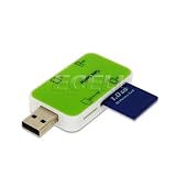 Ecell - USB 2.0 4 IN 1 GREEN SD MICRO SD MINI SD MEMORY STICK CARD READER