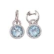 14k White Gold, Diamond & Blue Topaz Dangle Earrings (6.35ctw)