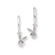 Clear and Blue Bunny Hoop Earrings