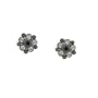 Petite Flower Black Diamond Stud Earrings