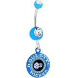 Double Gem Blue ROULETTE RICHES Yellow Dangle Belly Ring
